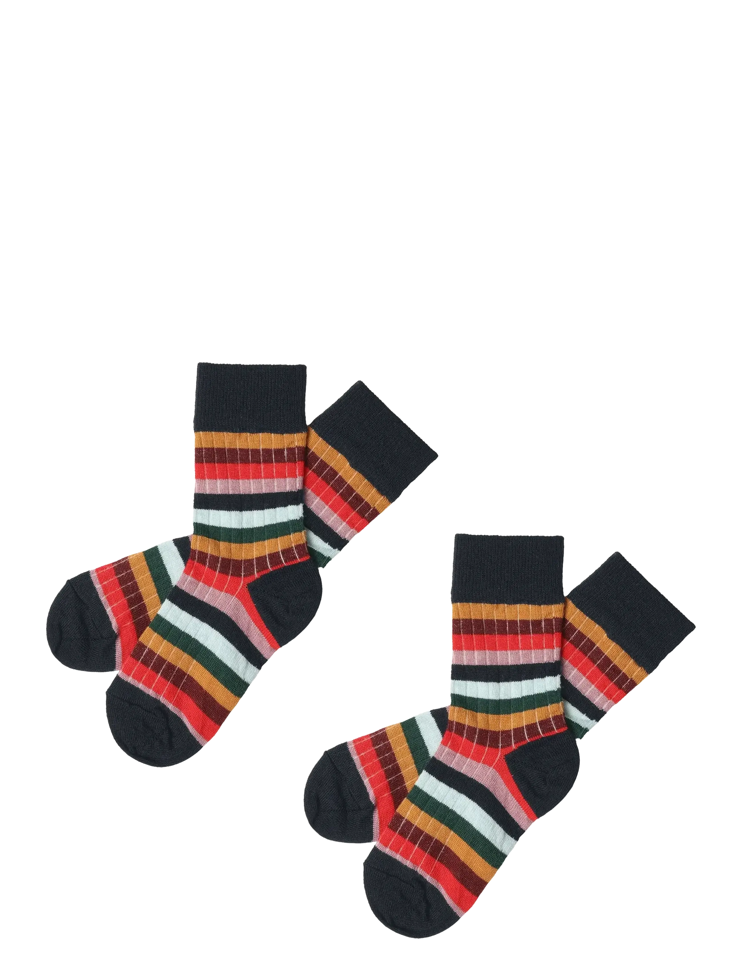 FUB 2-Pack Klassisch Stripe Socken Navy - 19/21 - Kinder