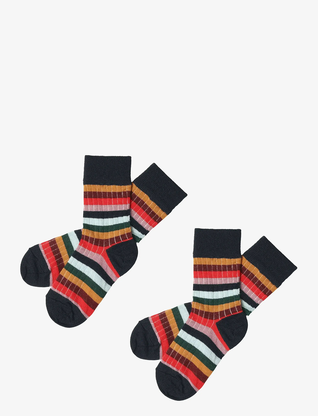FUB - 2-Pack Classic Stripe Socks - efterårstøj - dark navy/multi stripe - 0