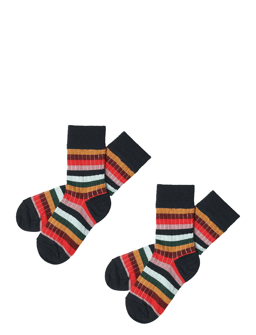FUB - 2-Pack Classic Stripe Socks - kojinės - dark navy/multi stripe - 0
