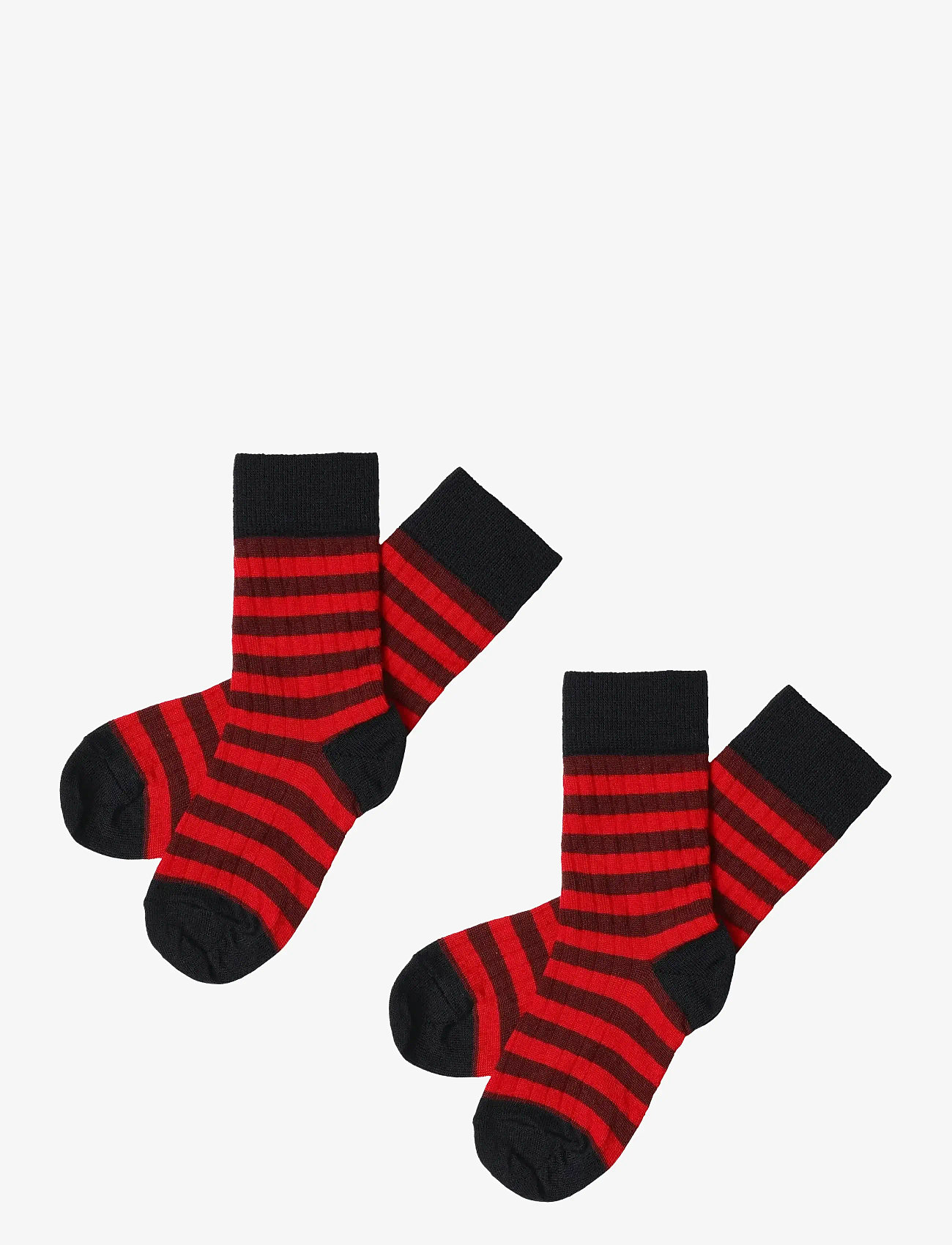 FUB - 2-Pack Classic Stripe Socks - efterårstøj - dark navy /signal red - 0