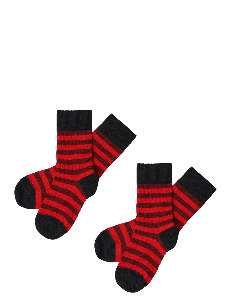 FUB - 2-Pack Classic Stripe Socks - sokid - dark navy /signal red - 0