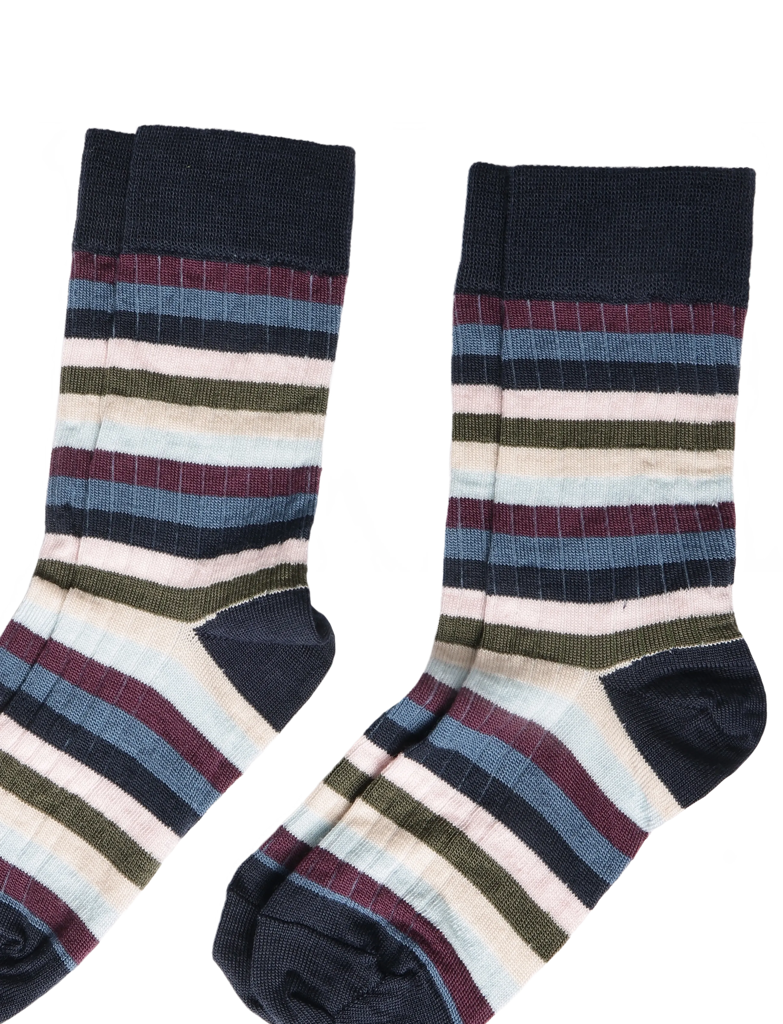 FUB - 2-Pack Classic Striped Socks - socks - dark navy,multi stripe - 2