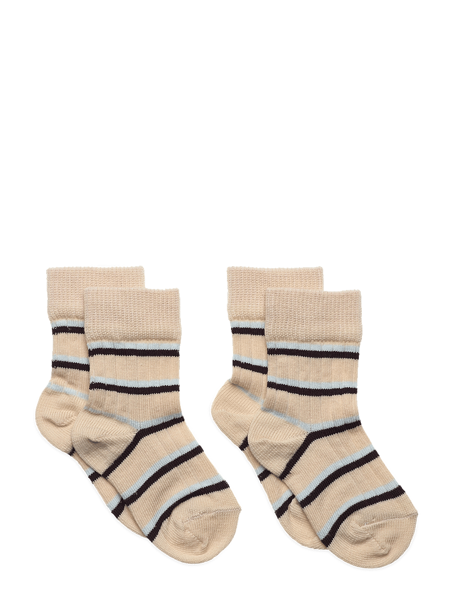 FUB - 2 Pack Thin Striped Socks - mulberry/cloud - 0