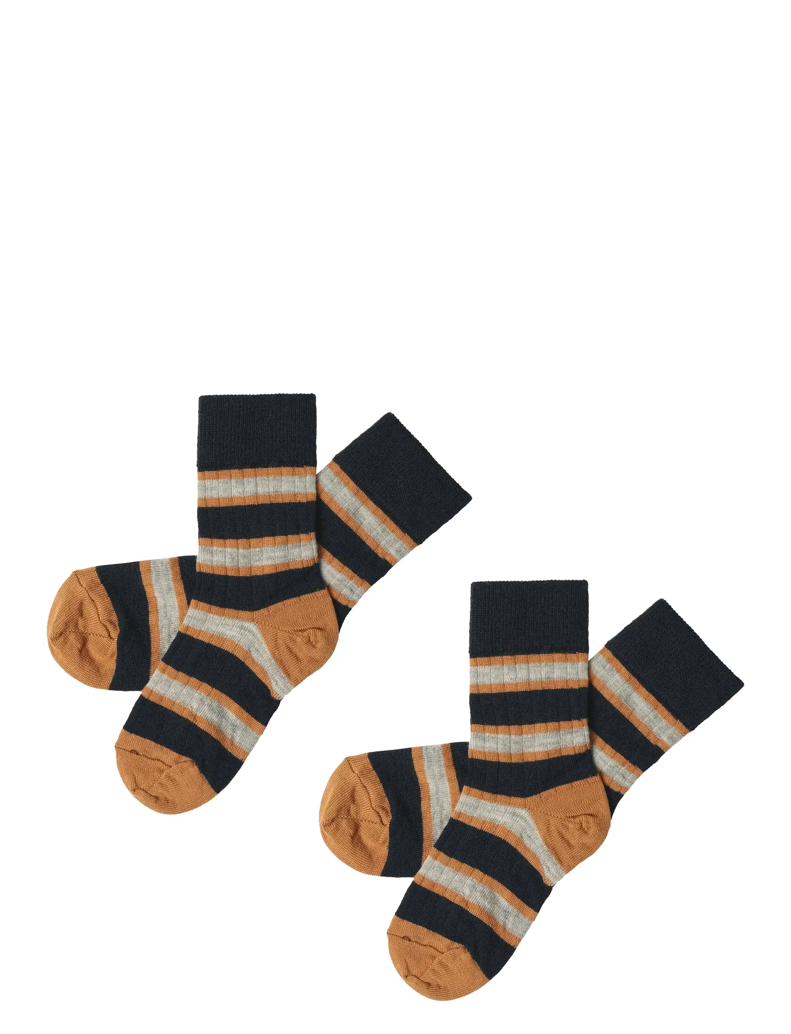 FUB 2-Pack Two-Tone Stripe Socken Navy - 19/21 - Kinder