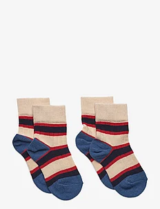 2 Pack Two Tone Striped Socks, FUB