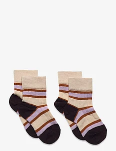 2 Pack Two Tone Striped Socks, FUB