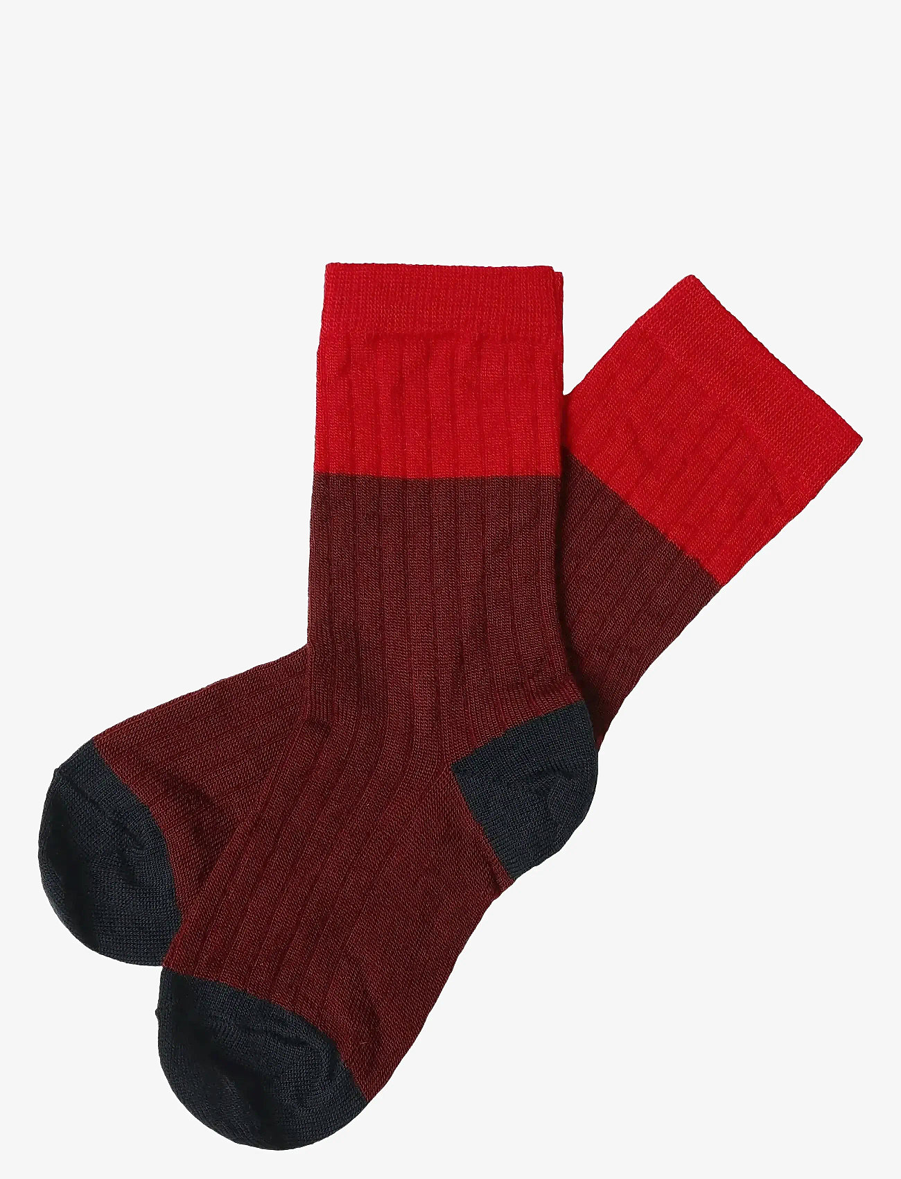 FUB - 2-Pack Colour Block Socks - sügisesed riided - cranberry - 0
