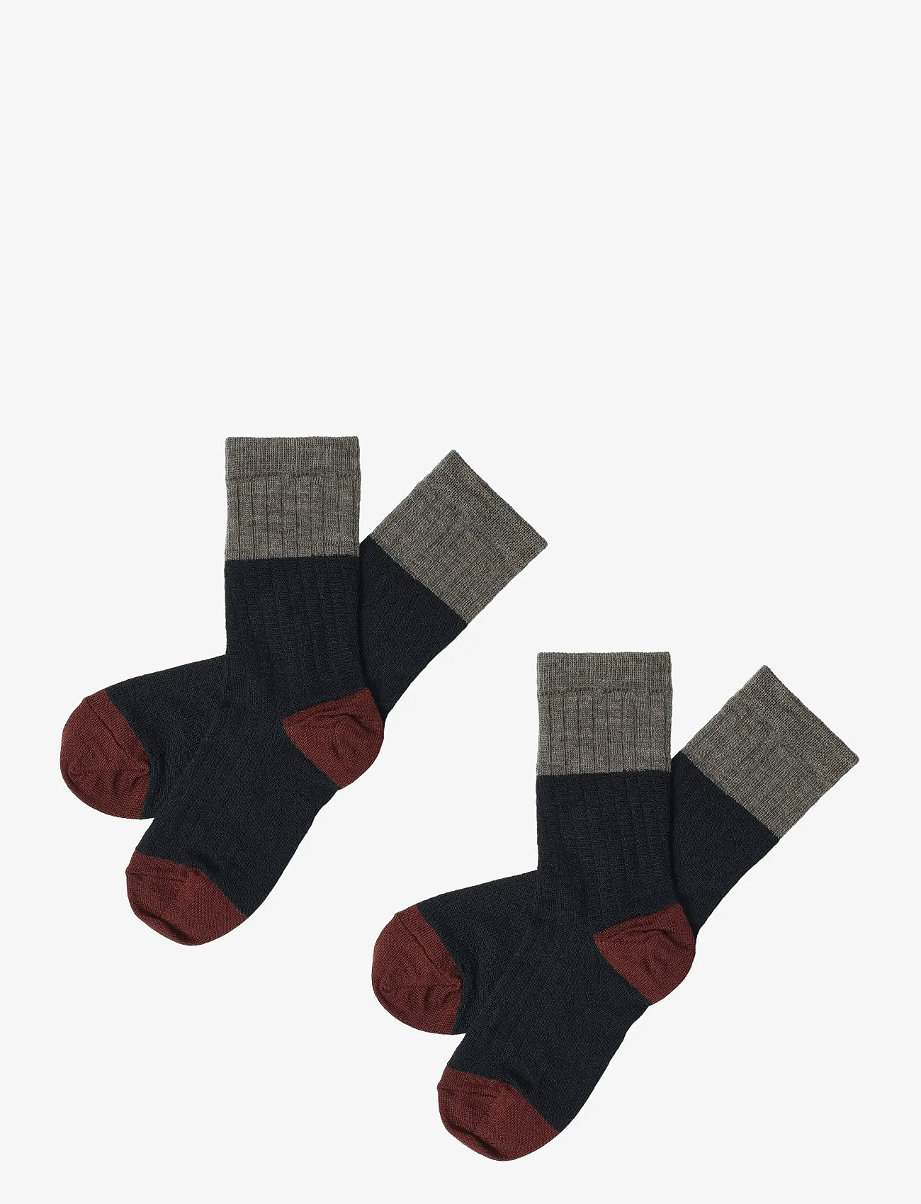 FUB - 2-Pack Colour Block Socks - efterårstøj - dark navy - 0
