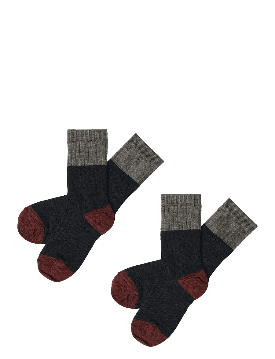 FUB - 2-Pack Colour Block Socks - sokid - dark navy - 0