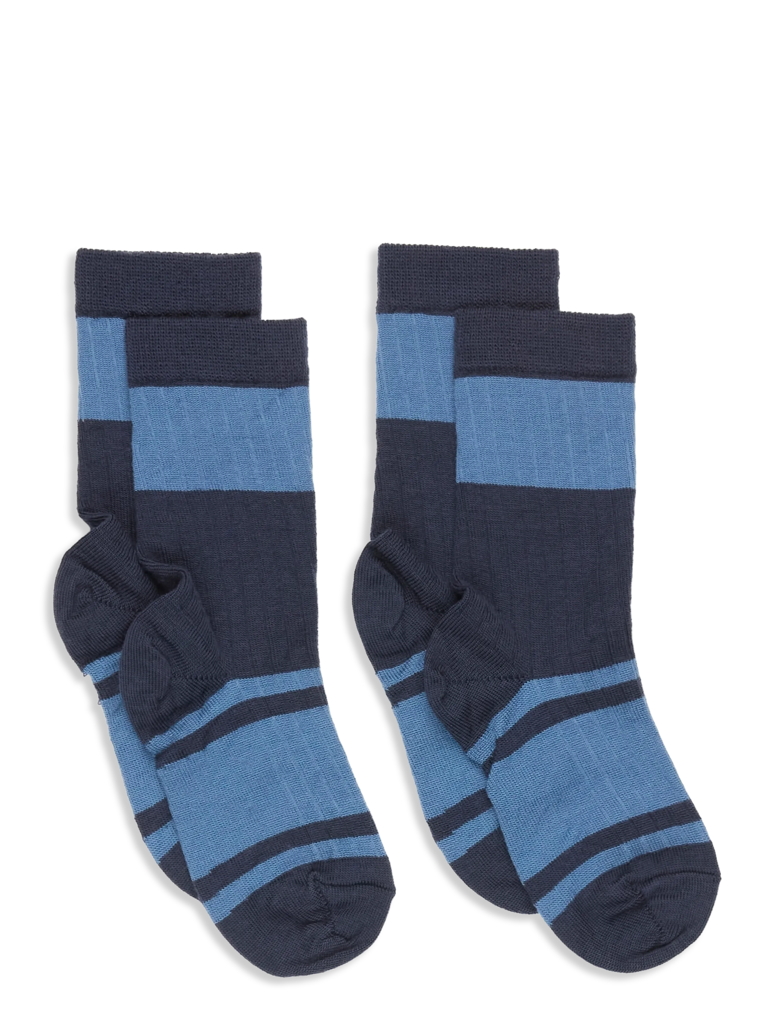 FUB 2-Pack Colour Block Striped Socks - FUB - DEEP INDIGO / navy