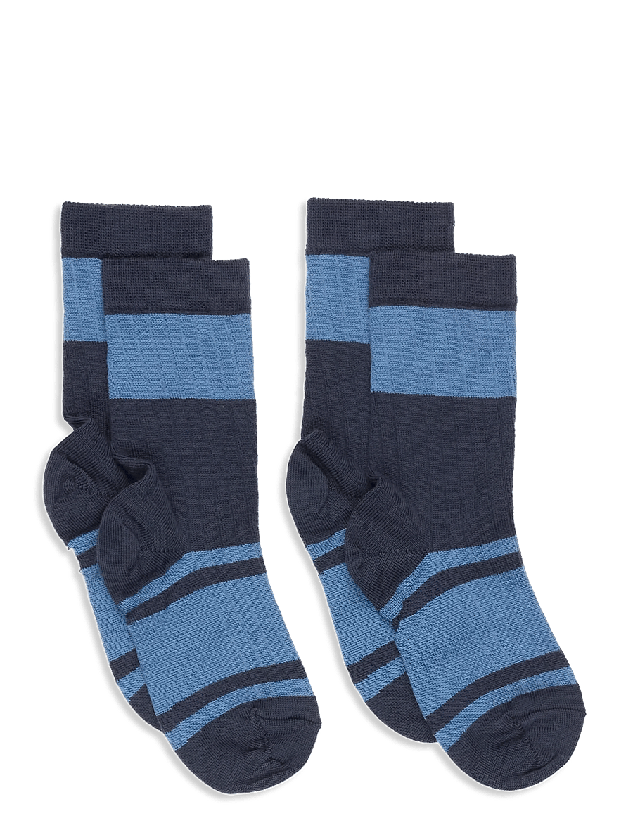 FUB - 2-Pack Colour Block Striped Socks - strümpfe - deep indigo - 0