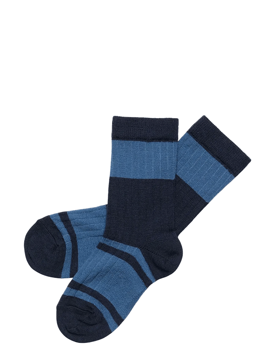FUB - 2-Pack Colour Block Striped Socks - deep indigo - 0