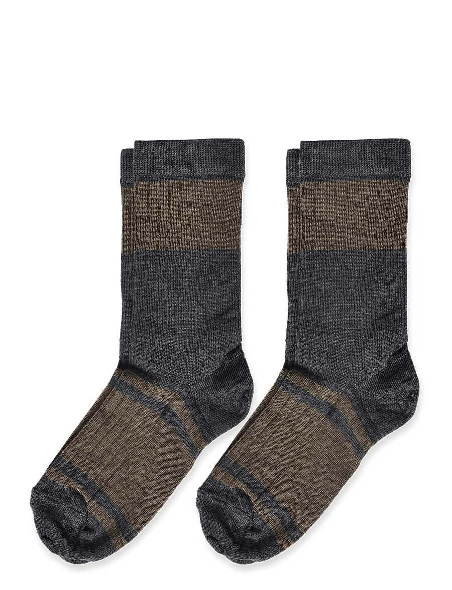 FUB - 2-Pack Colour Block Striped Socks - strümpfe - hazel melange - 0