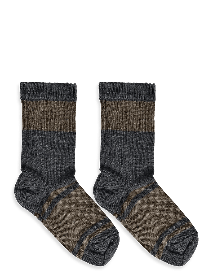 FUB - 2-Pack Colour Block Striped Socks - strümpfe - hazel melange - 1