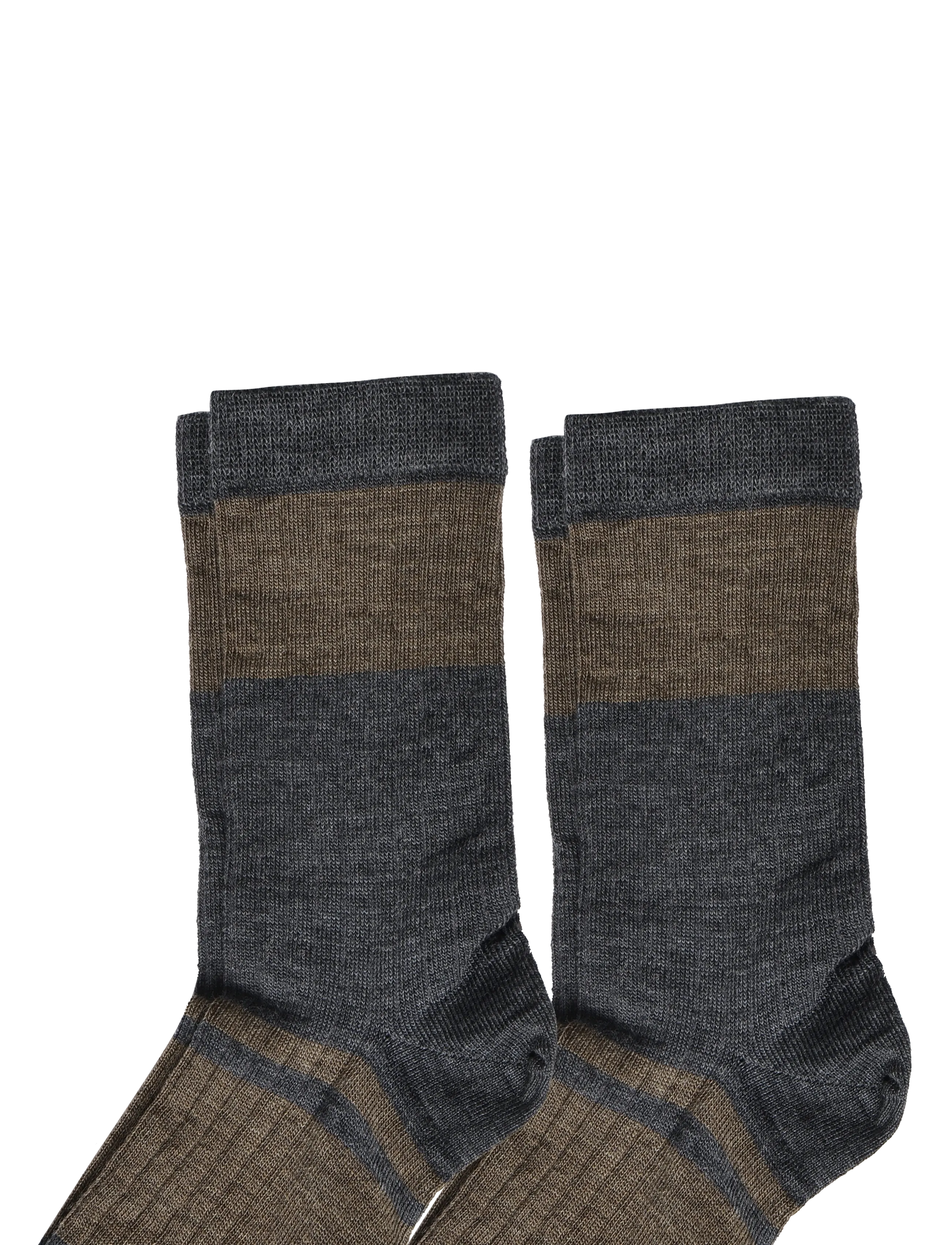 FUB - 2-Pack Colour Block Striped Socks - strümpfe - hazel melange - 2