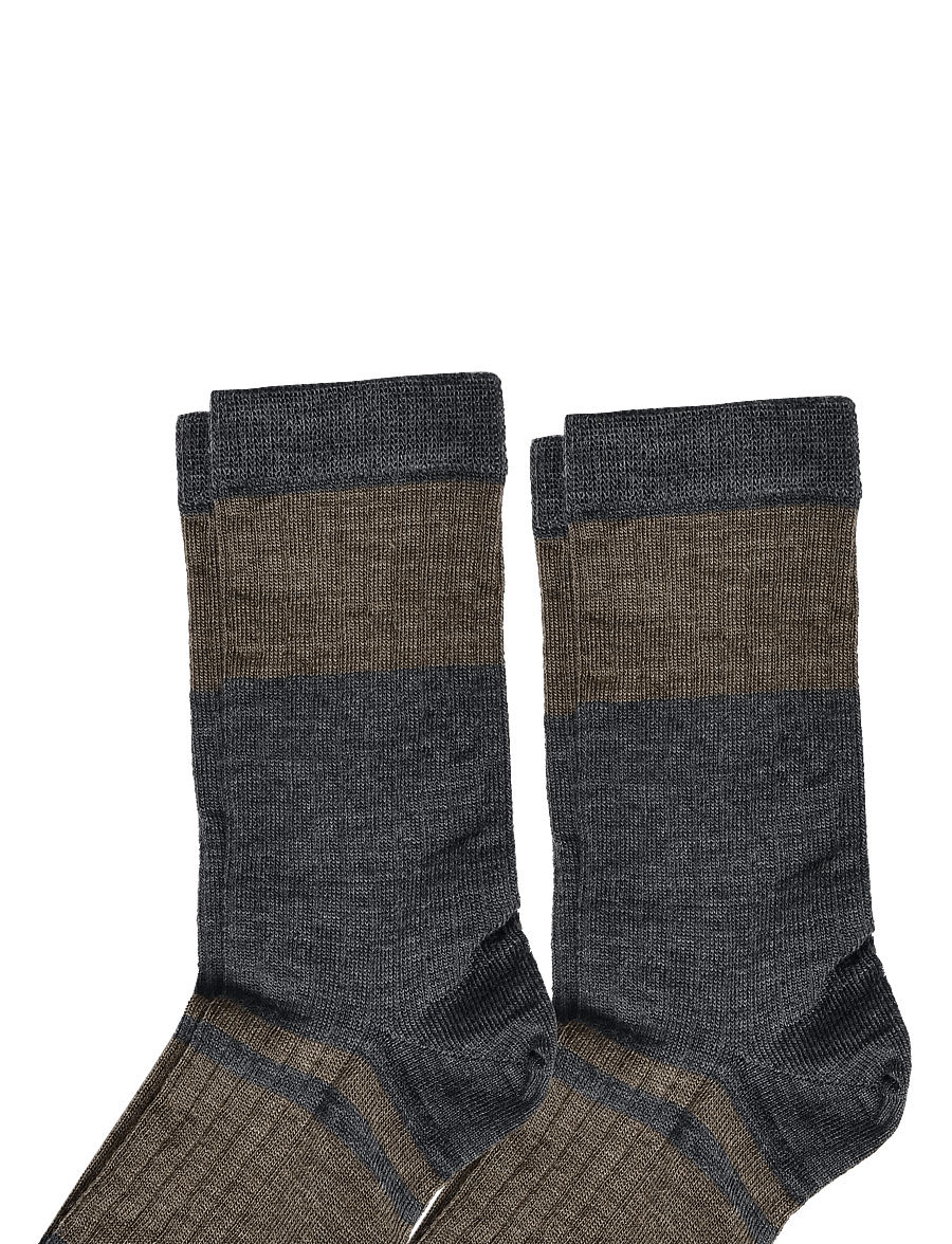 FUB - 2-Pack Colour Block Striped Socks - strümpfe - hazel melange - 2