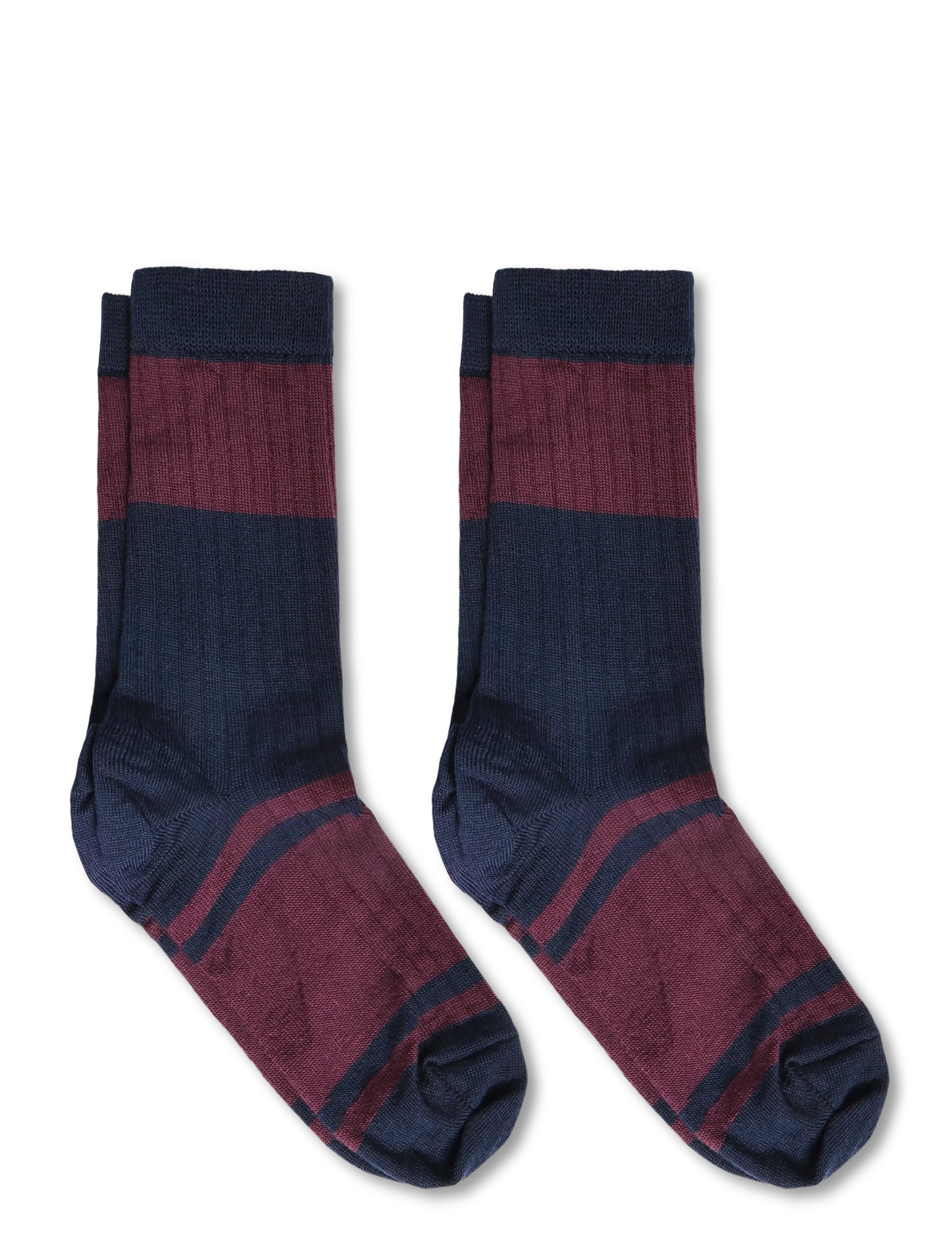 FUB - 2-Pack Colour Block Striped Socks - strømper - violet - 1