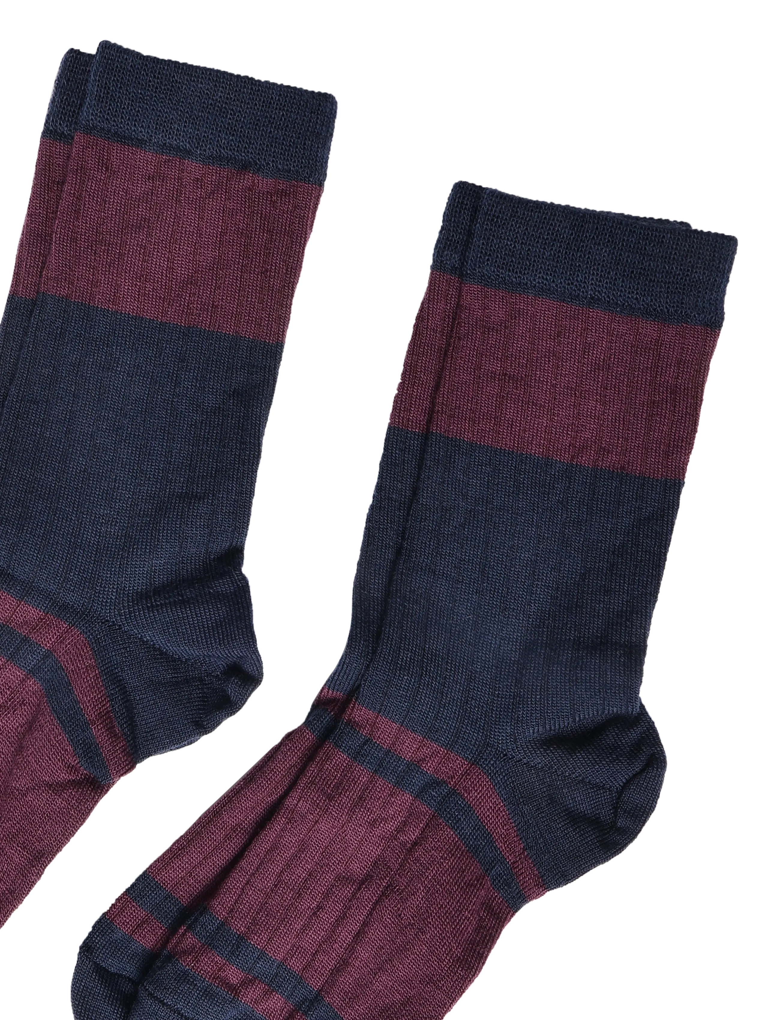 FUB - 2-Pack Colour Block Striped Socks - strømper - violet - 2