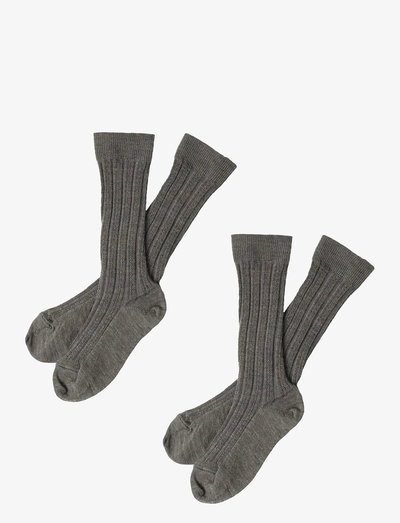 FUB - 2-Pack Knee Stockings - strømper - dark beige melange - 0