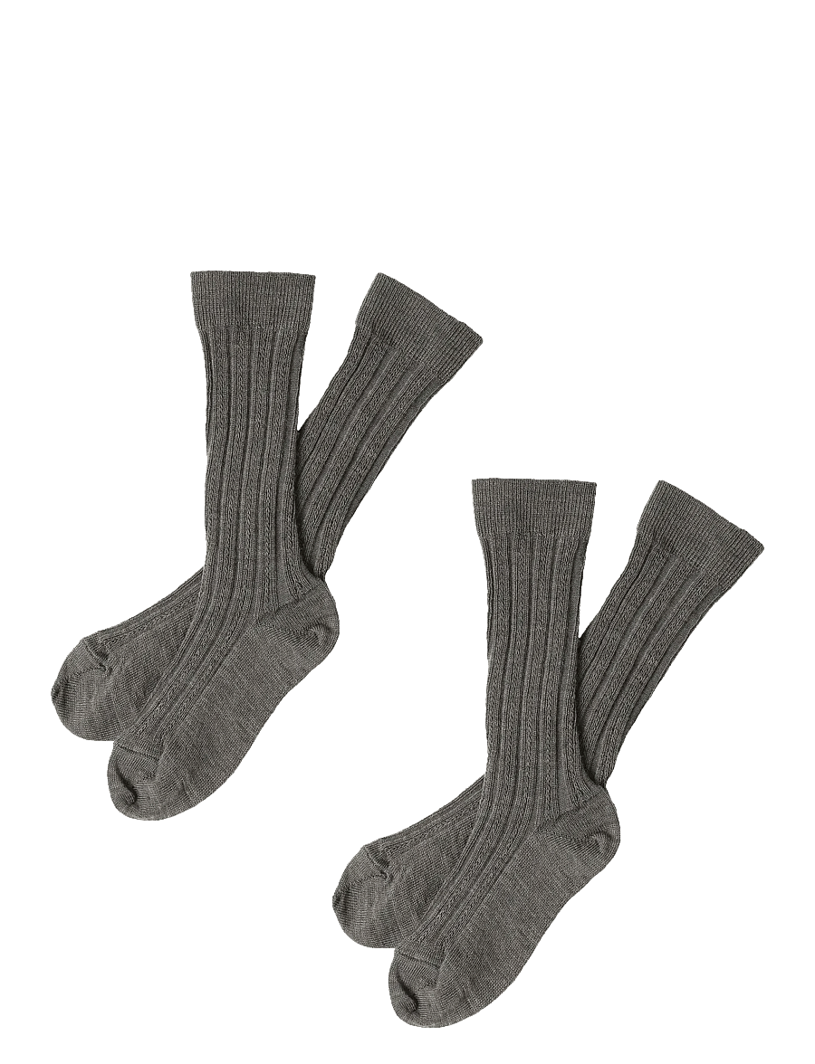 FUB - 2-Pack Knee Stockings - sokid - dark beige melange - 0