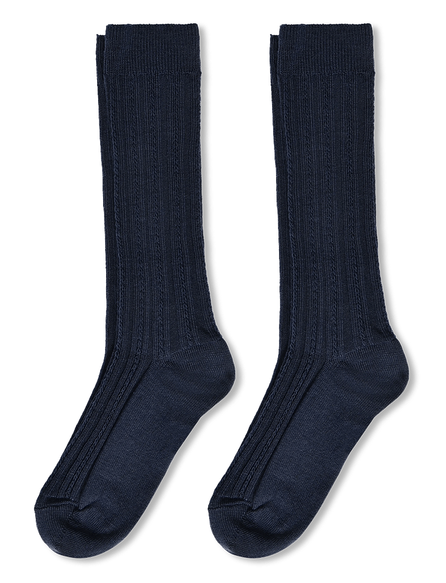 FUB - 2-Pack Knee Pointelle Stockings - strømper - dark navy - 0