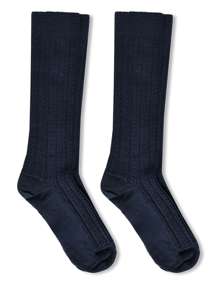 FUB - 2-Pack Knee Pointelle Stockings - strømper - dark navy - 1