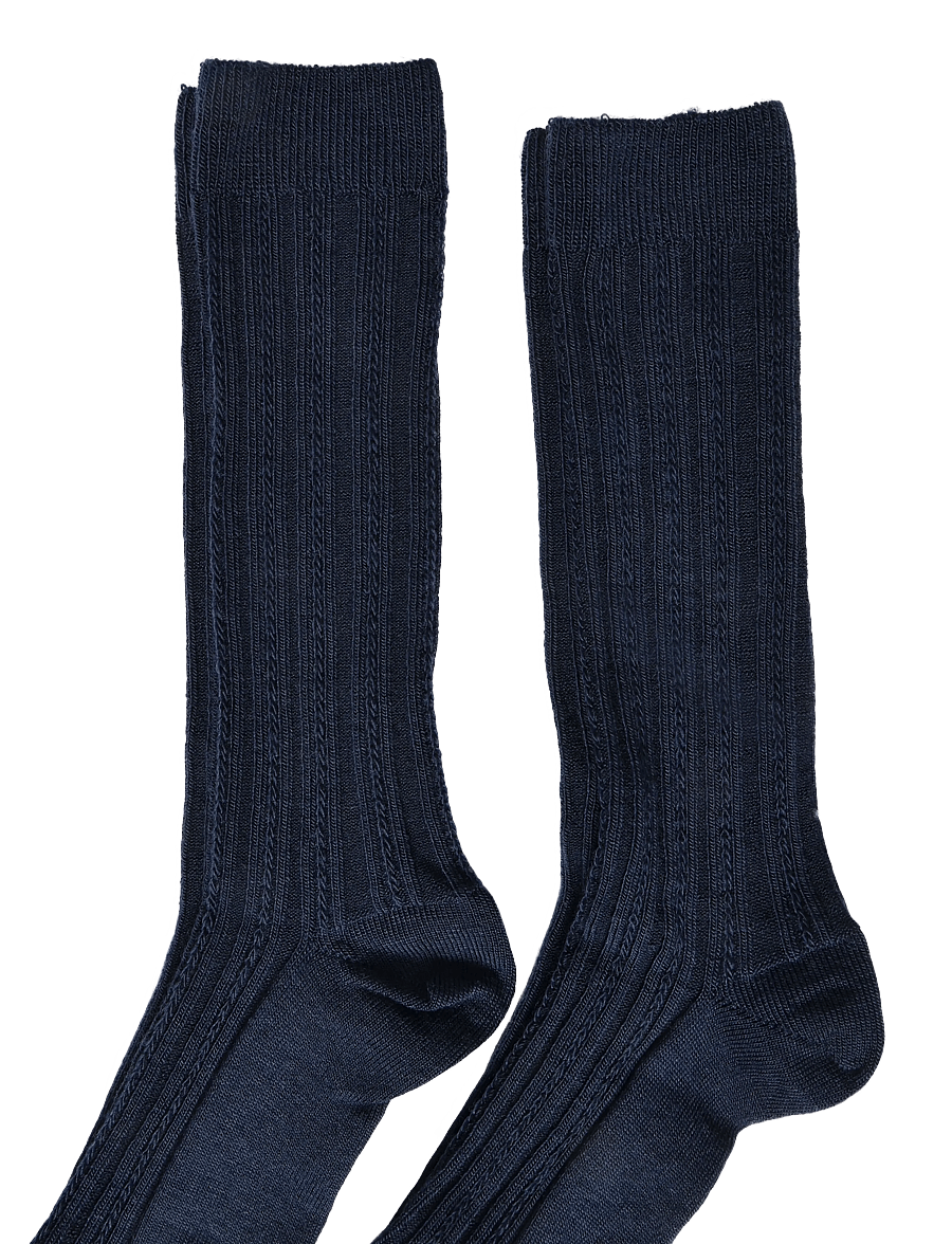 FUB - 2-Pack Knee Pointelle Stockings - strømper - dark navy - 2