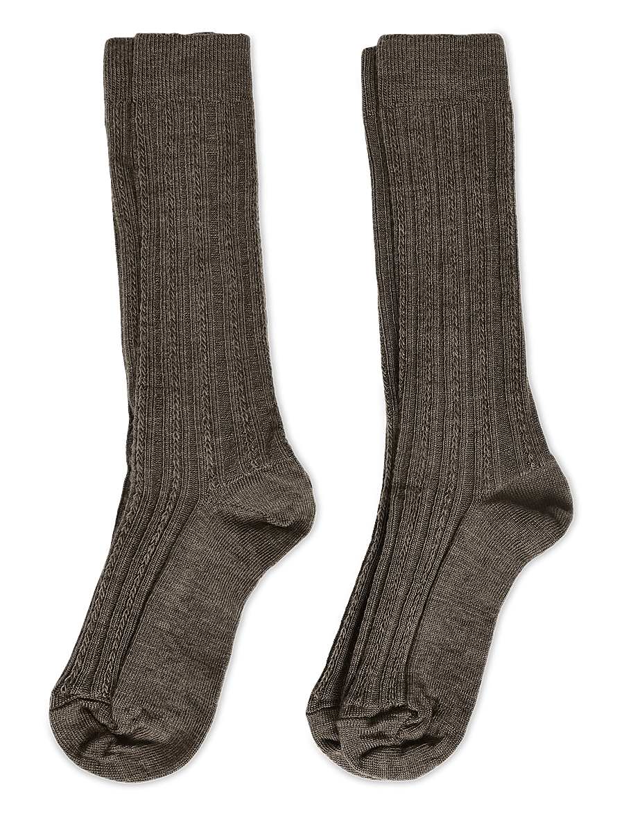 FUB - 2-Pack Knee Pointelle Stockings - strümpfe - hazel melange - 0