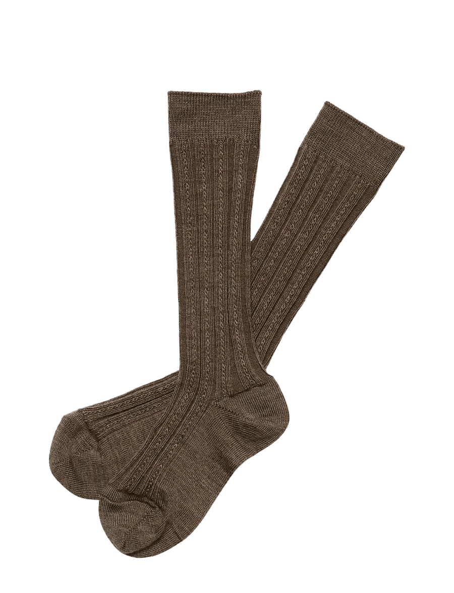 FUB - 2-Pack Knee Pointelle Stockings - hazel melange - 0