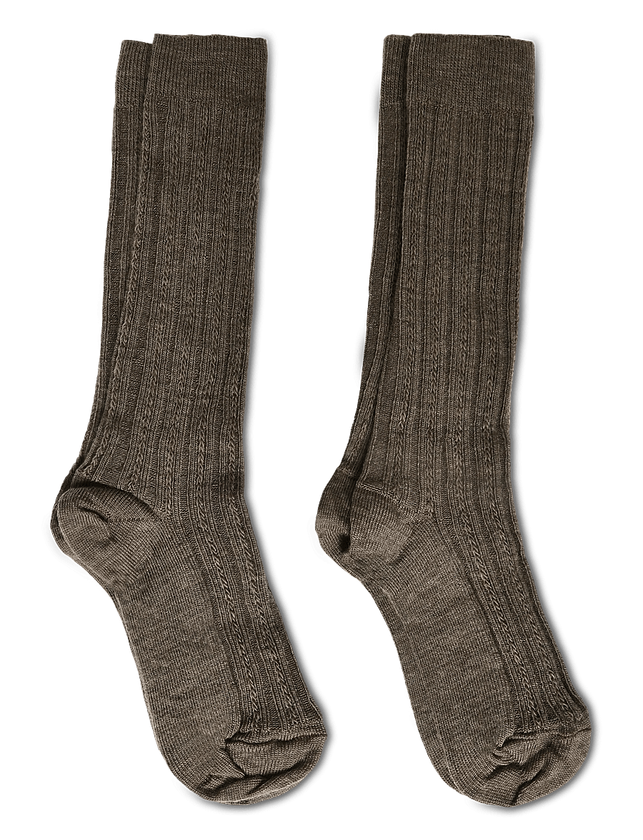 FUB - 2-Pack Knee Pointelle Stockings - strümpfe - hazel melange - 1