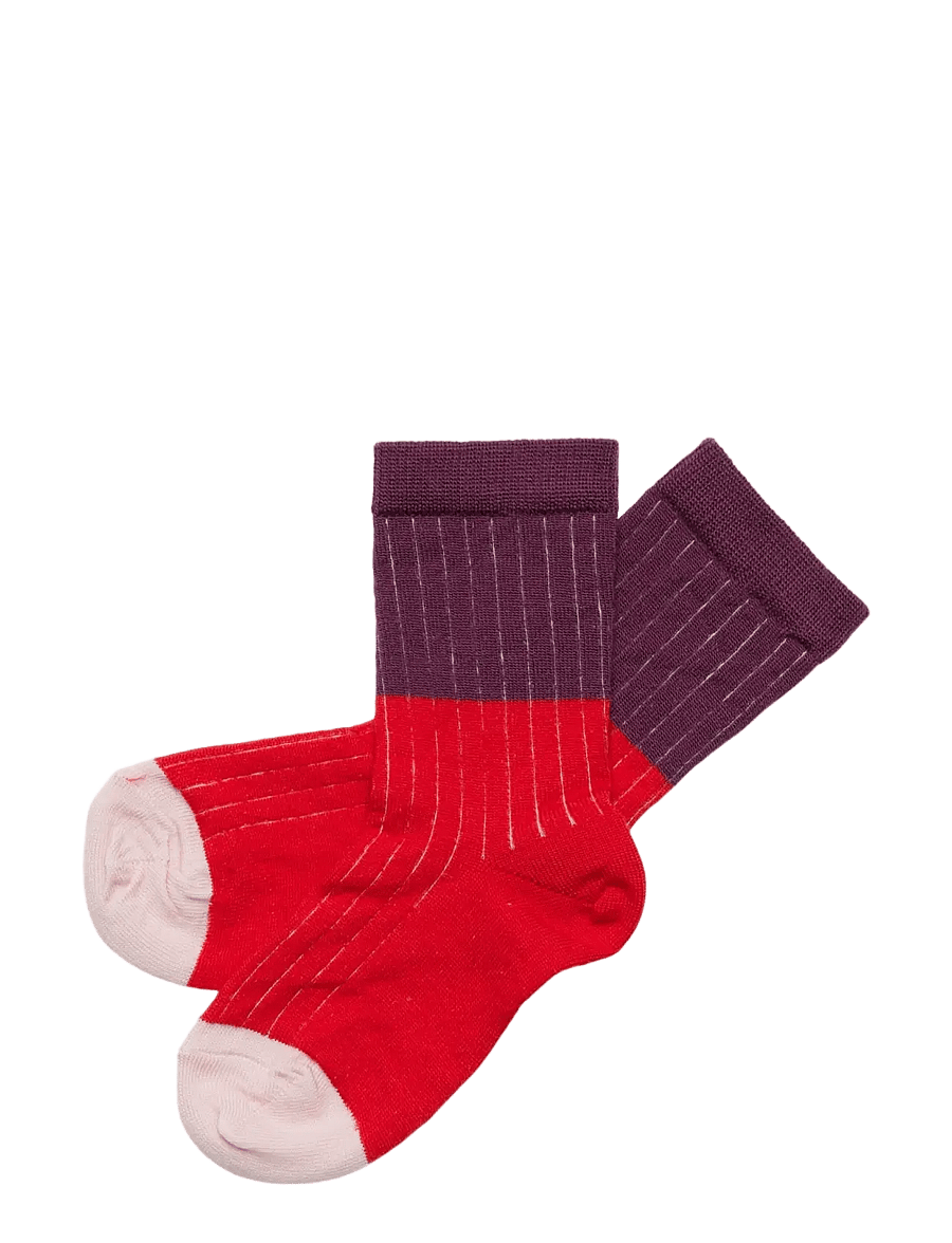 FUB - 2-Pack Contrast Rib Socks - sokid - classic red - 0