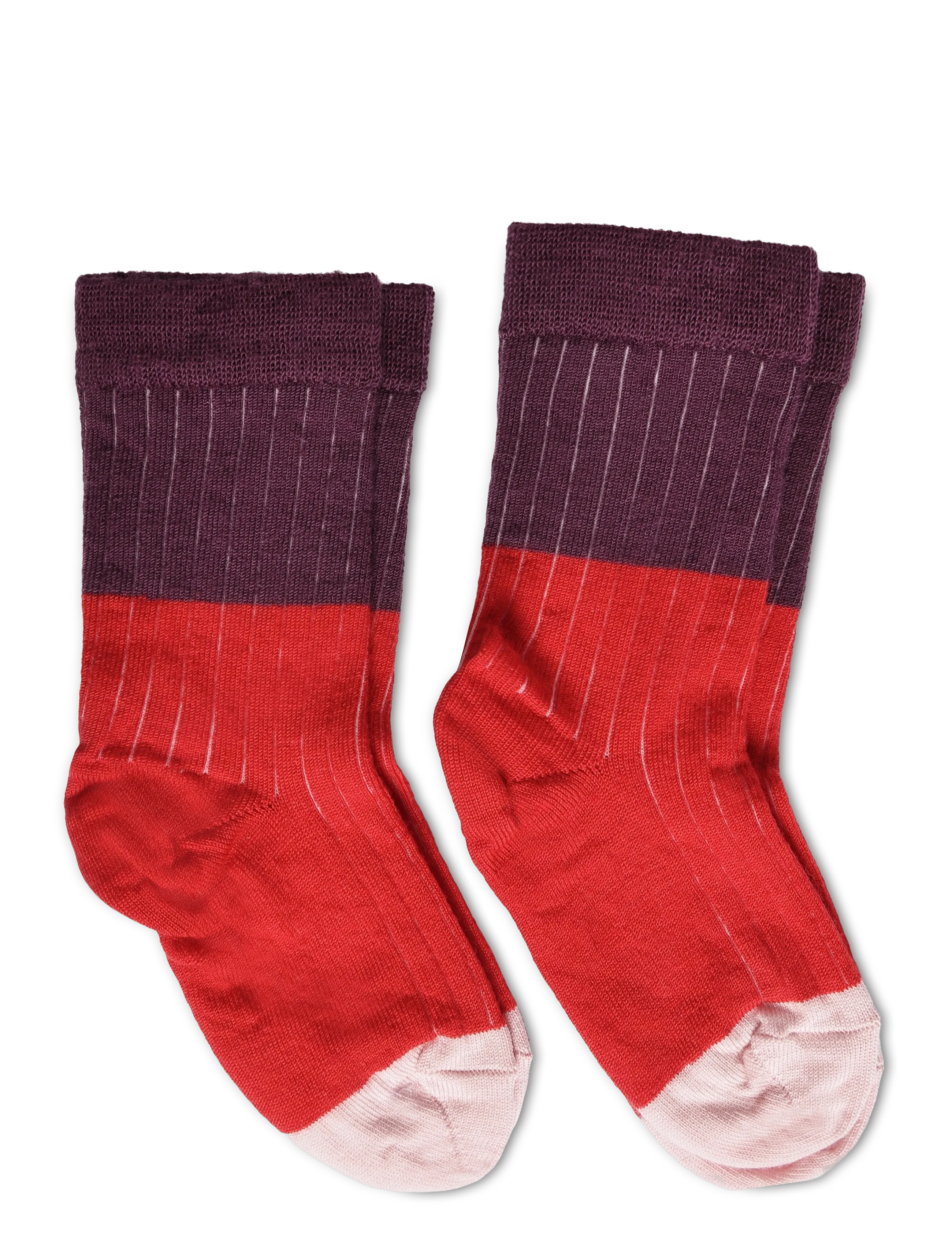 FUB - 2-Pack Contrast Rib Socks - strømper - classic red - 1