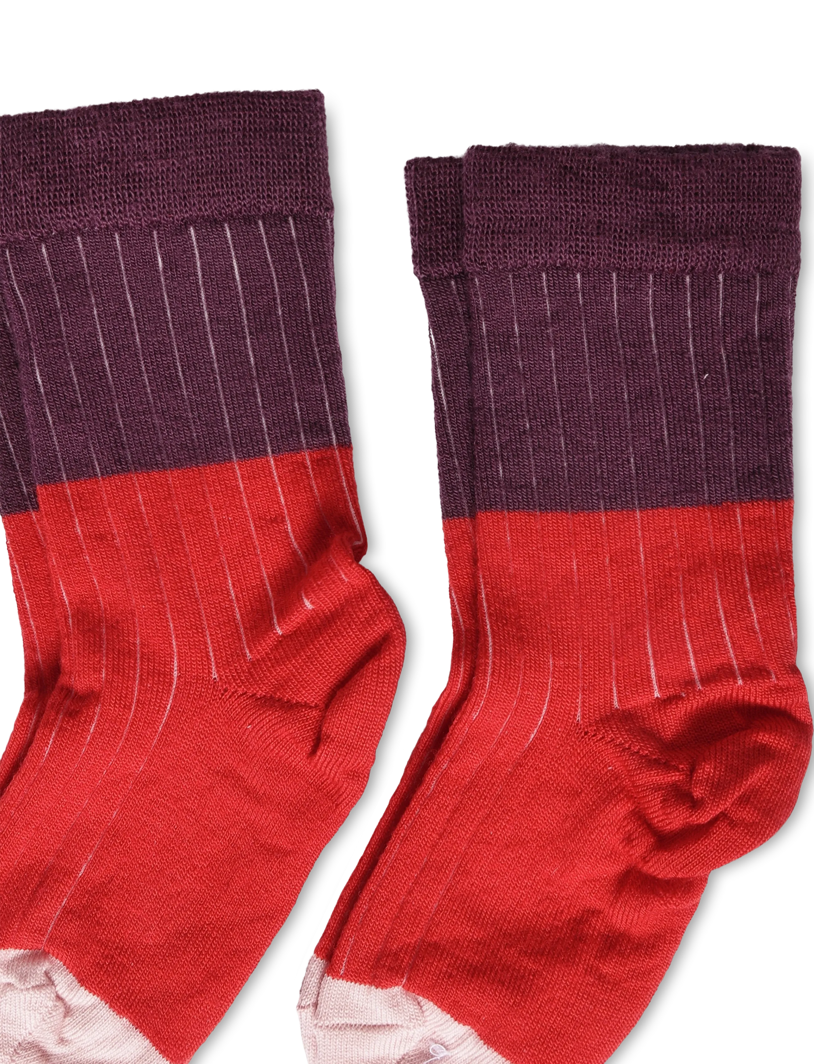 FUB - 2-Pack Contrast Rib Socks - strømper - classic red - 2