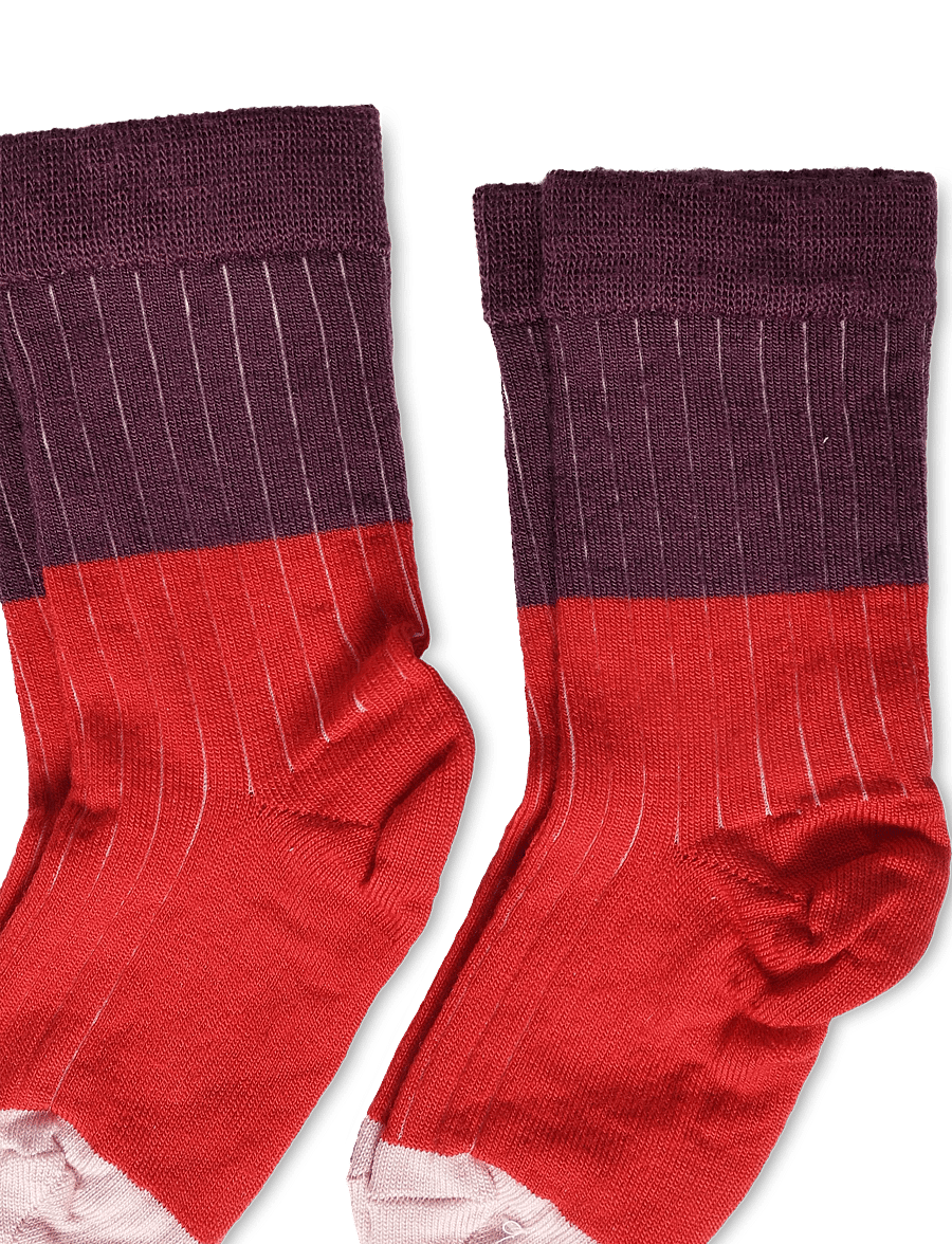 FUB - 2-Pack Contrast Rib Socks - strømper - classic red - 2