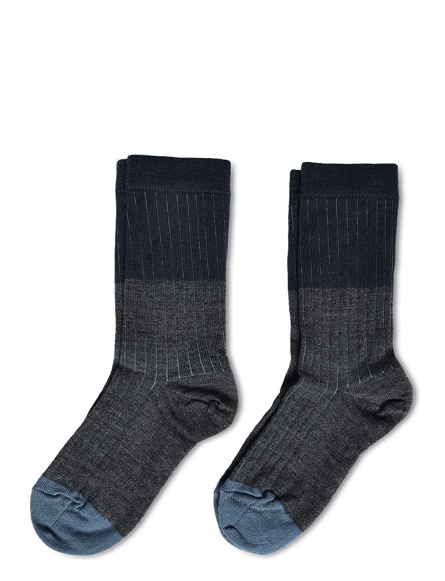 FUB - 2-Pack Contrast Rib Socks - strümpfe - steel melange - 0