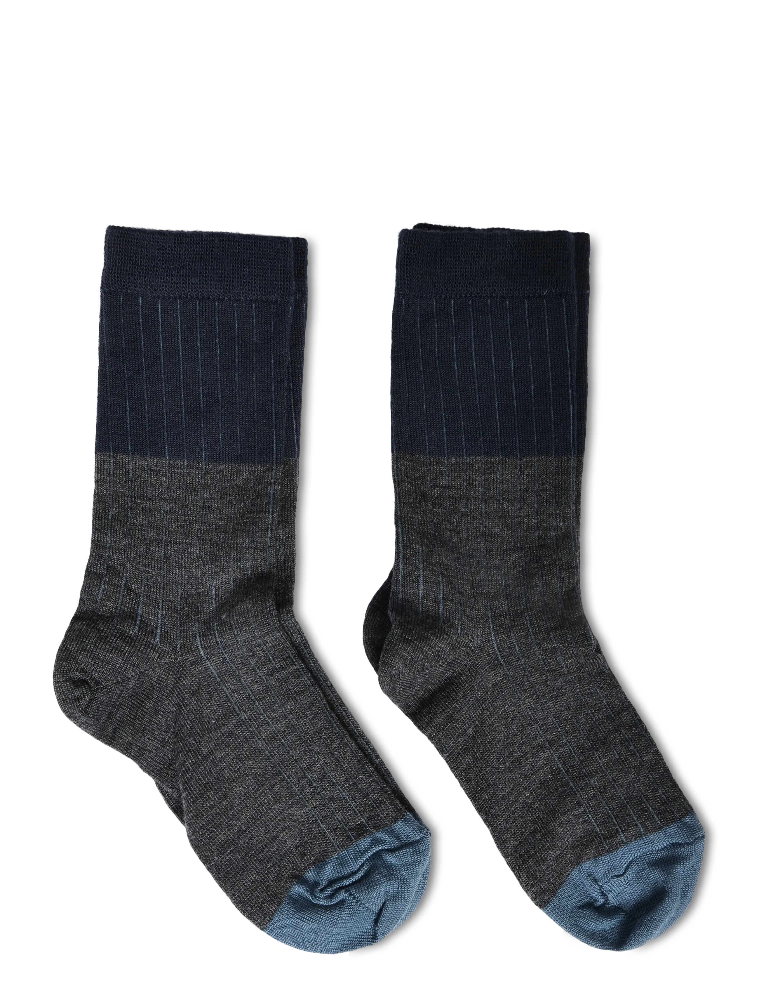 FUB - 2-Pack Contrast Rib Socks - socks - steel melange - 1
