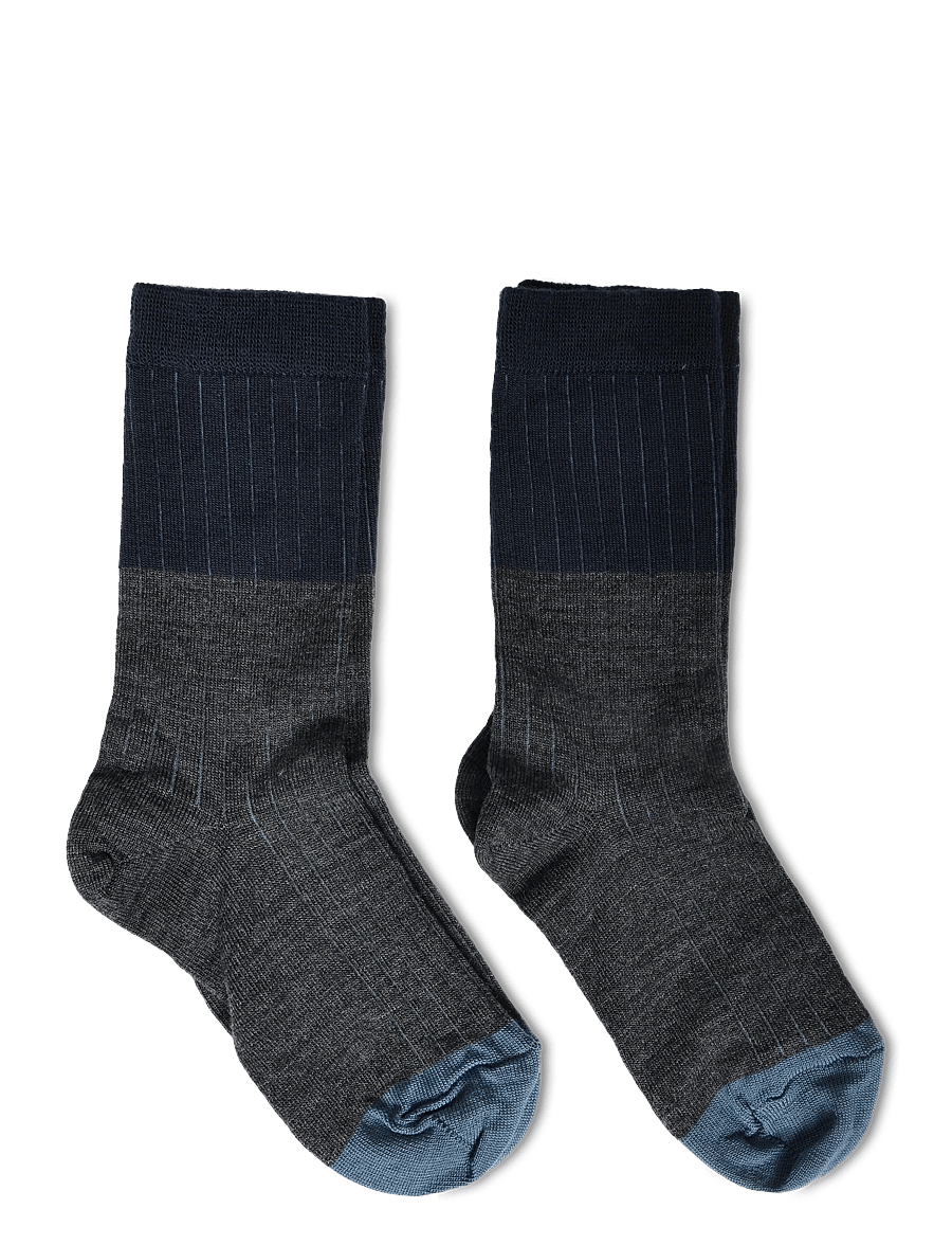 FUB - 2-Pack Contrast Rib Socks - strümpfe - steel melange - 1