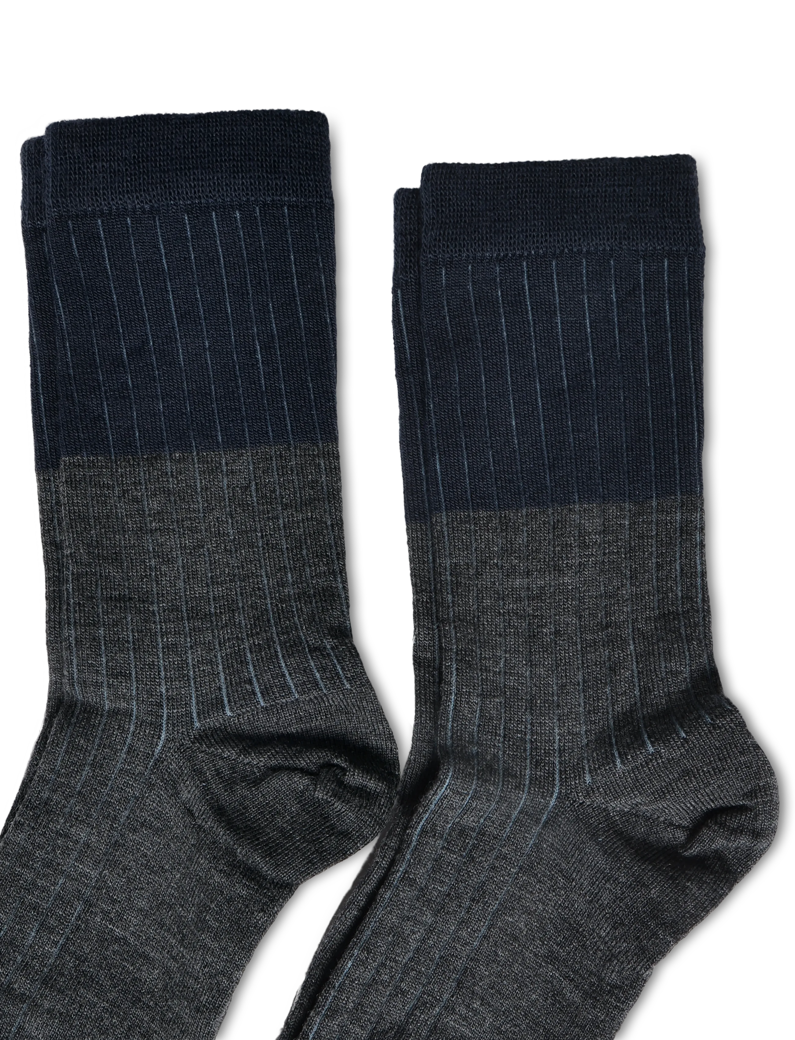 FUB - 2-Pack Contrast Rib Socks - socks - steel melange - 2