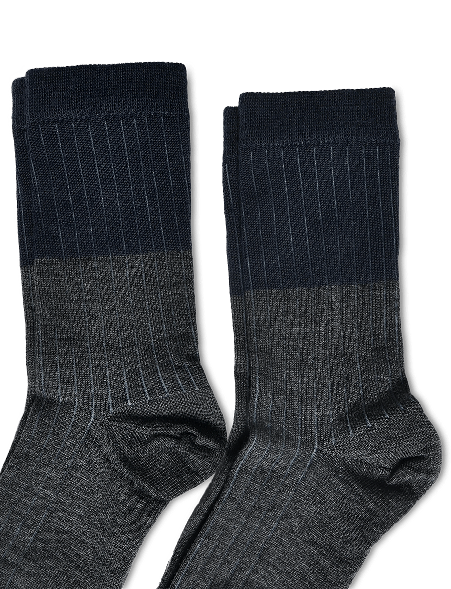 FUB - 2-Pack Contrast Rib Socks - strümpfe - steel melange - 2