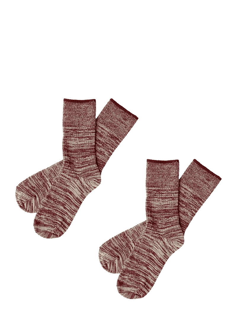 FUB - 2-Pack Melange Socks - sukat - cranberry/ecru - 0
