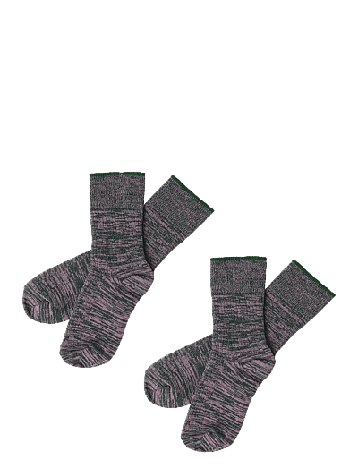 FUB 2-Pack Melange Socks - Strumpor & Tights - FOREST/IRIS / grey