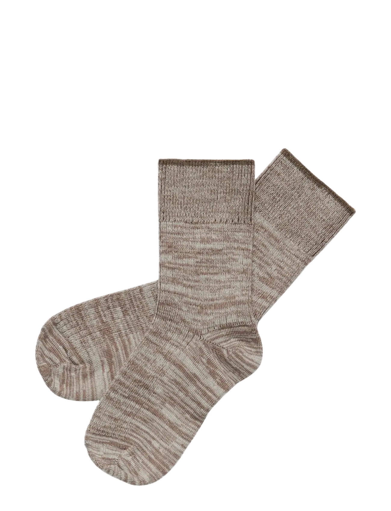 FUB 2-Pack Melange Socks - Riided - ECRU,HAZEL MELANGE / beige