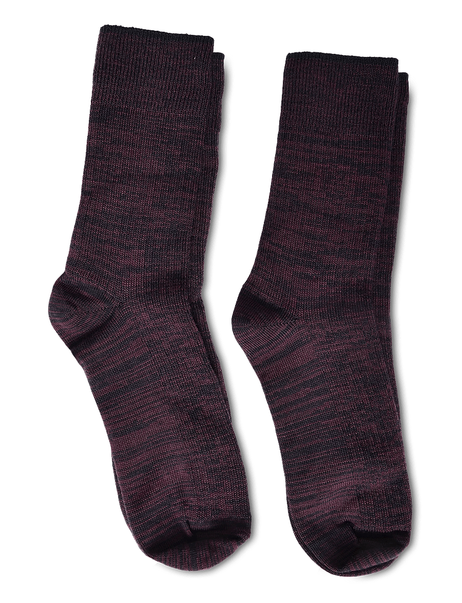 FUB - 2-Pack Melange Socks - strømper - violet,dark navy - 1
