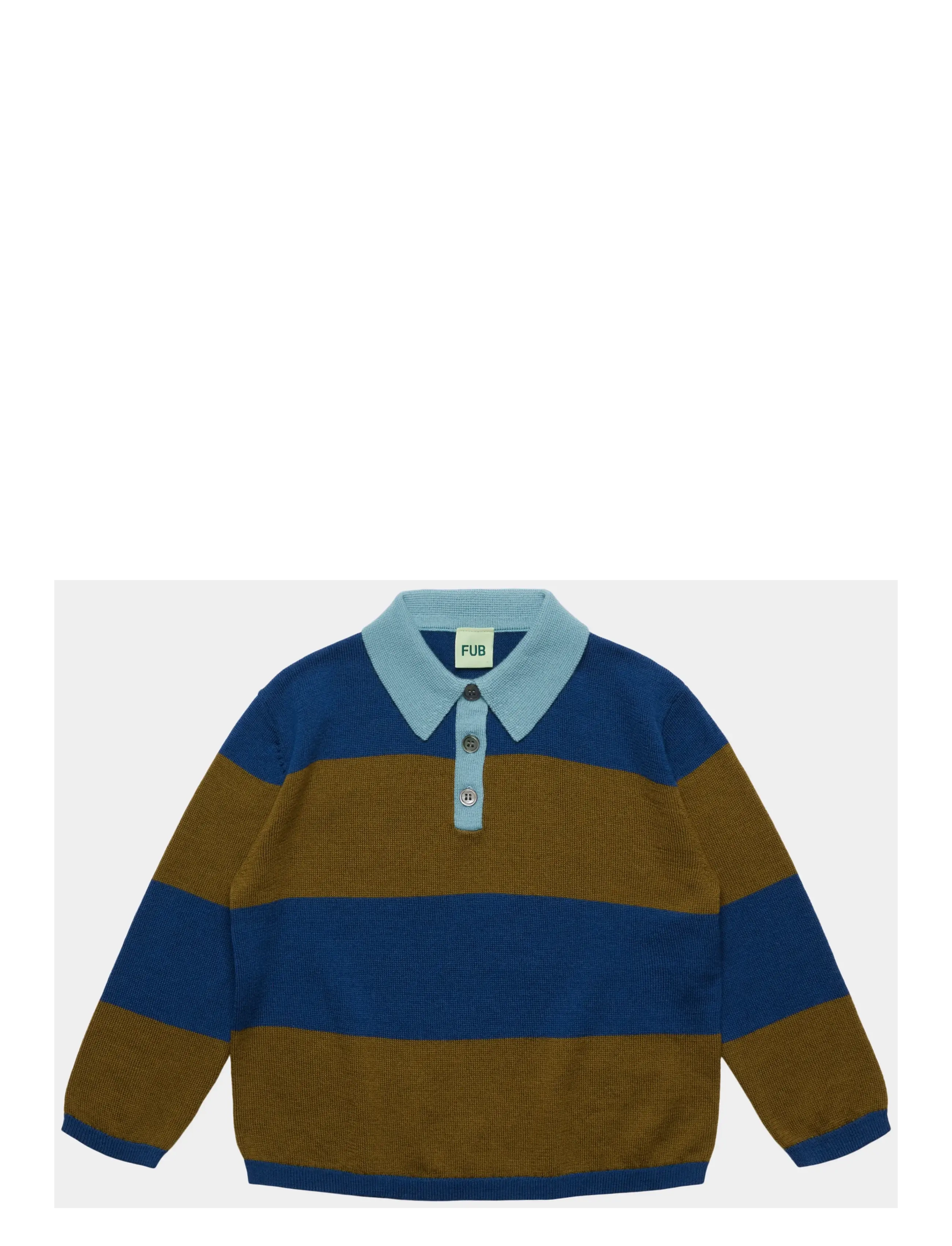 FUB Striped Polo - Kleidung - DEEP INDIGO/MOSS / navy