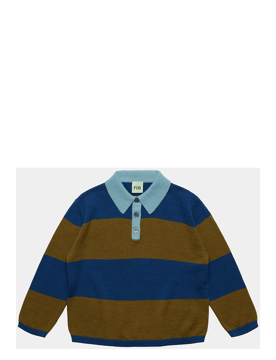 FUB - Striped Polo - deep indigo/moss - 0