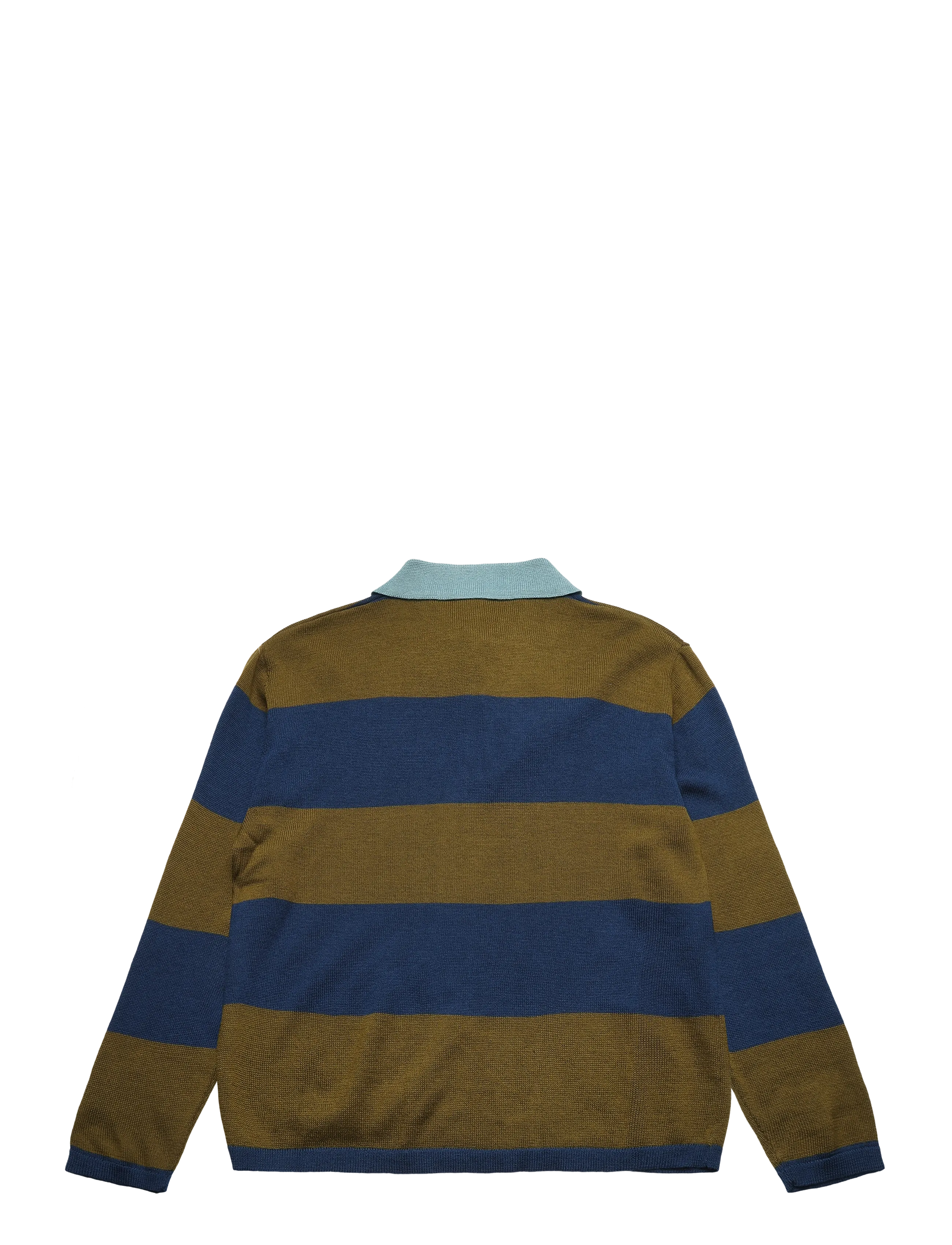 FUB - Striped Polo - langärmelig poloshirt - deep indigo/moss - 1