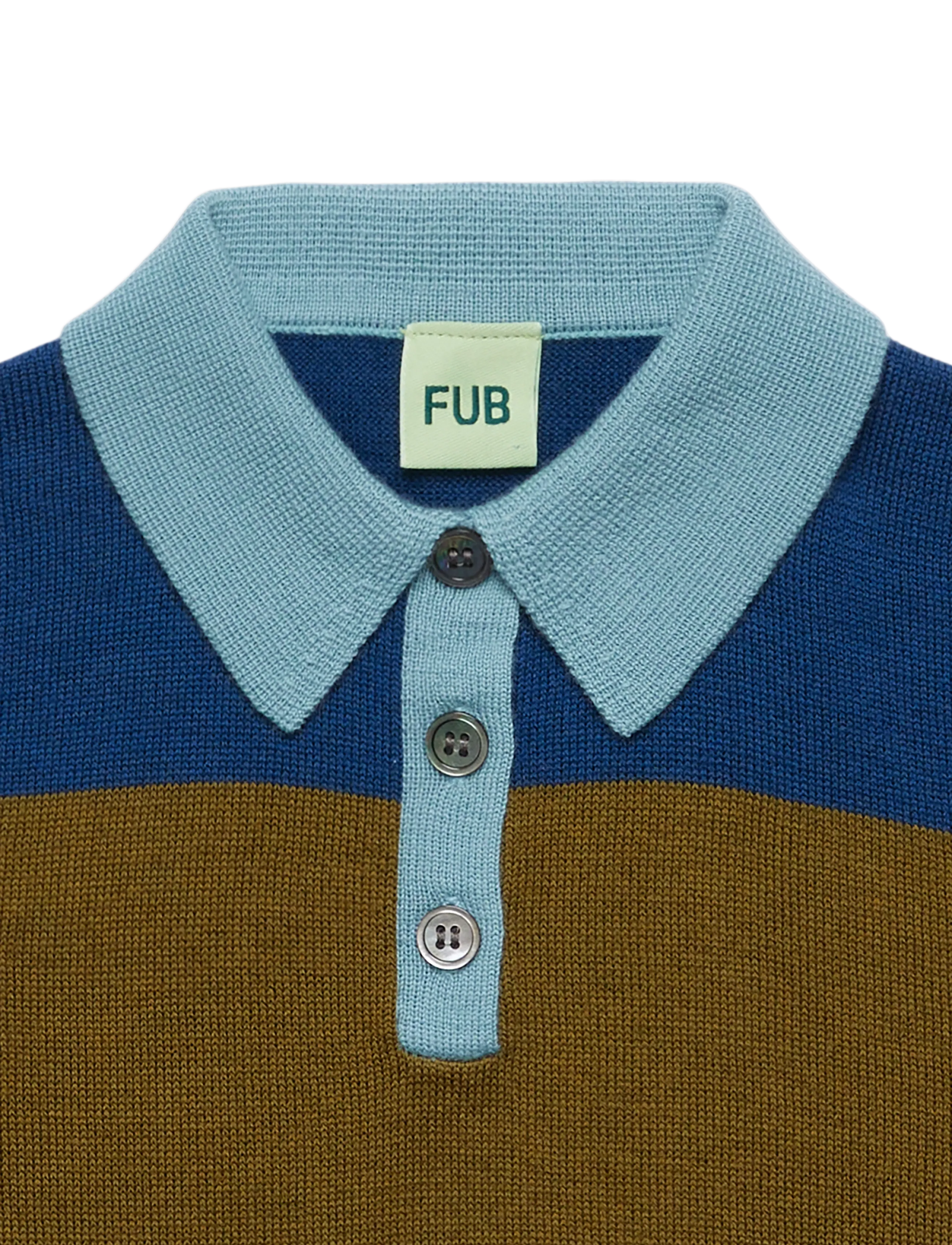 FUB - Striped Polo - deep indigo/moss - 1