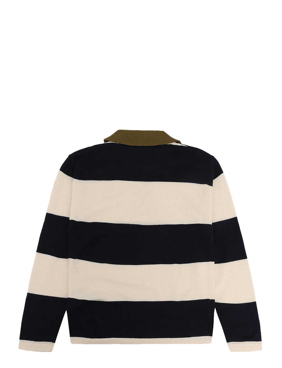 FUB - Striped Polo - långärmade pikéer - ecru/dark navy - 1