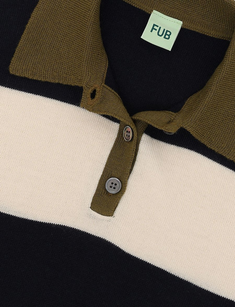 FUB - Striped Polo - långärmade pikéer - ecru/dark navy - 2