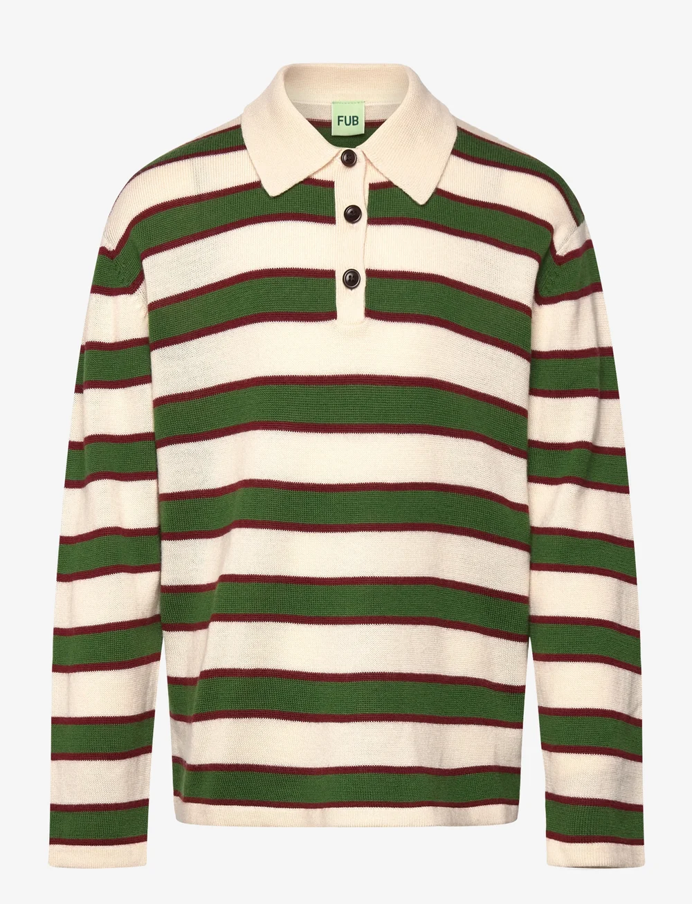 FUB - Striped Polo - langärmelig poloshirt - ecru - 0